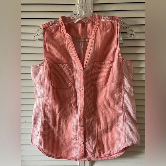 Woolrich Women's Conundrum Eco Rich Sleeveless Shirt Teaberry Size Medium Pink - Picture 5 of 16